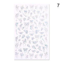 Load image into Gallery viewer, Blue Butterfly 3D Nail Stickers Flowers Leaves Self Adhesive Transfer Sliders Wraps Manicures Foils Decorations Decoration Tattoo Manicure Transfer Nail Decals Flowers Butterfly Designs Nails Supply Manicure Tips Design Nail Decoration