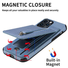 Load image into Gallery viewer, Blue Cards Wallet Leather Phone Case For Iphone 14 Plus 13 12 Mini 11 Pro Max X Xs Xr Men Luxury Business Purse Card Holder Cover Phone Case With Card Sleeve Men Phone Case