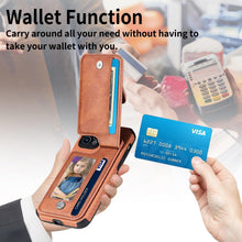 Load image into Gallery viewer, Blue Cards Wallet Leather Phone Case For Iphone 14 Plus 13 12 Mini 11 Pro Max X Xs Xr Men Luxury Business Purse Card Holder Cover Phone Case With Card Sleeve Men Phone Case