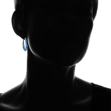 Load image into Gallery viewer, Blue Inside Out Hoops in 18K White Gold-Plating Made with Blue Swarovski Crystal