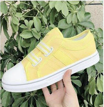 Load image into Gallery viewer, Blue Low-Cut Canvas Flat Shoes Women Casual Vulcanize Shoes New Women Summer Autumn Casual Slip On Canvas Comfortable Walking Flats Elegant Sneakers