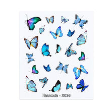 Load image into Gallery viewer, Blue Marble Water Decal Sticker Wave Line Flower Leaf Tree Summer Slider Decor For Manicuring Nail Art Watermarks Curve Graffiti Nail Design for Acrylic Nail Supplies Designer Nail Decorations for Women Girls Kids