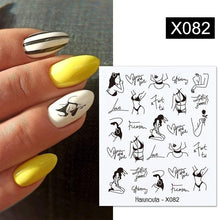 Load image into Gallery viewer, Blue Marble Water Decal Sticker Wave Line Flower Leaf Tree Summer Slider Decor For Manicuring Nail Art Watermarks Curve Graffiti Nail Design for Acrylic Nail Supplies Designer Nail Decorations for Women Girls Kids