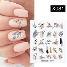 Load image into Gallery viewer, Blue Marble Water Decal Sticker Wave Line Flower Leaf Tree Summer Slider Decor For Manicuring Nail Art Watermarks Curve Graffiti Nail Design for Acrylic Nail Supplies Designer Nail Decorations for Women Girls Kids