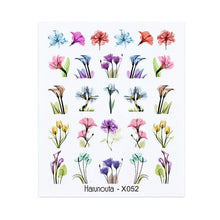 Load image into Gallery viewer, Blue Marble Water Decal Sticker Wave Line Flower Leaf Tree Summer Slider Decor For Manicuring Nail Art Watermarks Curve Graffiti Nail Design for Acrylic Nail Supplies Designer Nail Decorations for Women Girls Kids