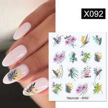 Load image into Gallery viewer, Blue Marble Water Decal Sticker Wave Line Flower Leaf Tree Summer Slider Decor For Manicuring Nail Art Watermarks Curve Graffiti Nail Design for Acrylic Nail Supplies Designer Nail Decorations for Women Girls Kids