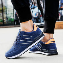 Load image into Gallery viewer, Blue Mens Casual Shoes Comfortable Sneakers Artificial Leather Male Spring Flats Trainers Outdoor Mens Casual Sports High Quality Sneaker Sport Walking Fashion Sneakers