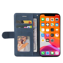 Load image into Gallery viewer, Blue PU Leather Wallet Flip Phone Case Cover For iPhone 13 Pro Max Case Leather Flip Cover iPhone 13 Pro Phone Case For iPhone 12 Mini 14 11 8 7 6 6s Plus 5 5s Case