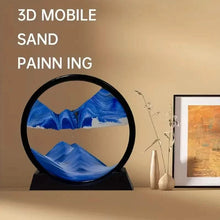 Load image into Gallery viewer, Blue Quicksand Art Glass Ornament - 3D Moving Sand Painting