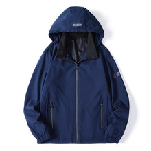 Load image into Gallery viewer, Blue Spring Autumn Casual Solid Fashion Slim Jacket Men Overcoat Jackets Men's Jacket Men's Lightweight Windbreaker Stretch Athletic Outdoor Golf Jacket