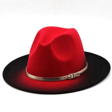 Load image into Gallery viewer, Two Colors Spray Painted Wool Jazz Hat Fedora Unisex Color Autumn Winter Retro Hat Two Tone Dress Hat 56-58CM