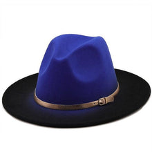 Load image into Gallery viewer, Two Colors Spray Painted Wool Jazz Hat Fedora Unisex Color Autumn Winter Retro Hat Two Tone Dress Hat 56-58CM