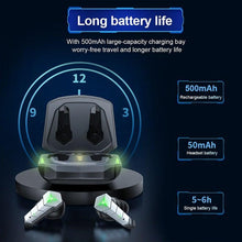 Load image into Gallery viewer, Bluetooth 5.0 RGB Yellow Gaming Earphones Low Latency Wireless Stereo Headphones Bass Earbuds With Mic Headphones Wearable Music Player HiFi Quality Sound Sport Earphones With Charging Case For Outdoor Running Gym Workout 65ms