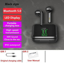 Load image into Gallery viewer, Bluetooth 5.1 Wireless Headphones Waterproof Sports Workout Earphones With Microphone Bluetooth In Ear Headphones Wireless Headset Quality Deep Bass Soft Earmuffs Light Weight Built-in Microphone Charging Box 3500mAh