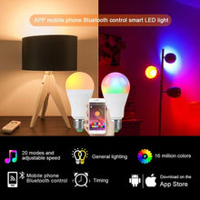 Load image into Gallery viewer, Bluetooth E27 LED Bulb RGB Smart Light Bulbs 15W B22 RGBW RGBWW Lampada Colorful Dimmable Phone APP Control LED Lamp For Home WiFi & Bluetooth 5.0, Compatible w/ Alexa & Google Without Hub, Dimmable, Music Sync, Schedules, Color Changing Light Bulb RGBW