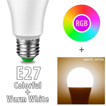 Load image into Gallery viewer, Bluetooth E27 LED Bulb RGB Smart Light Bulbs 15W B22 RGBW RGBWW Lampada Colorful Dimmable Phone APP Control LED Lamp For Home WiFi & Bluetooth 5.0, Compatible w/ Alexa & Google Without Hub, Dimmable, Music Sync, Schedules, Color Changing Light Bulb RGBW