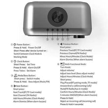 Load image into Gallery viewer, Bluetooth Speaker Wireless Charger with Alarm Clock