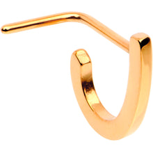 Load image into Gallery viewer, 20G Rose Gold Tone Faux Hoop L Shaped Nose Ring