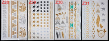 Load image into Gallery viewer, Body Tattoo Art Painting Stickers Glitter Gold Silver Temporary Waterproof Nontoxic Long Lasting Tattoos