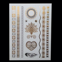 Load image into Gallery viewer, Body Tattoo Art Painting Stickers Glitter Gold Silver Temporary Waterproof Nontoxic Long Lasting Tattoos