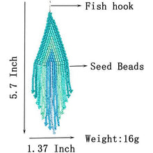 Load image into Gallery viewer, Boho Long Beaded Drop Earrings