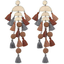 Load image into Gallery viewer, Boho Long Tassel Fringe Earrings