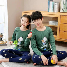 Load image into Gallery viewer, Boys Girls Sleepwear Winter Cotton Pajamas Sets Children Home Wear For Boy Pajamas Kids Nightwear Teenage Pajamas Clothes Sleepwear Suit Comfortable Thin Leisure Sleep Lounge Sleepwear for Adults Women Jogging Home wear