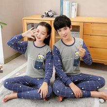 Load image into Gallery viewer, Boys Girls Sleepwear Winter Cotton Pajamas Sets Children Home Wear For Boy Pajamas Kids Nightwear Teenage Pajamas Clothes Sleepwear Suit Comfortable Thin Leisure Sleep Lounge Sleepwear for Adults Women Jogging Home wear