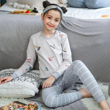 Load image into Gallery viewer, Boys Girls Sleepwear Winter Cotton Pajamas Sets Children Home Wear For Boy Pajamas Kids Nightwear Teenage Pajamas Clothes Sleepwear Suit Comfortable Thin Leisure Sleep Lounge Sleepwear for Adults Women Jogging Home wear