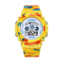 Load image into Gallery viewer, Boys Sports Military Kids Digital Watches Student Childrens Watch Fashion Luminous Led Alarm Camouflage Green Waterproof 7 Color Led Backlight Multifuction Wristwatch For Boys Girls