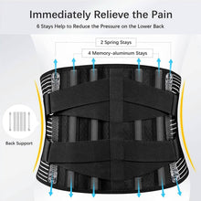 Load image into Gallery viewer, Braces for Lower Back Pain Relief with 6 Stays