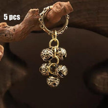 Load image into Gallery viewer, Brass Handicraft Die-Casting Wind Chimes Bell Button Wind Bell Bronze Bell Gift Home Decoration Pendant Brown Bell Metal Chandelier Wind Chime