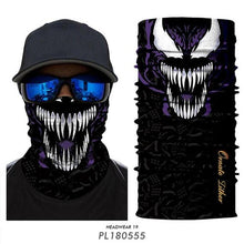 Load image into Gallery viewer, Breathable Mask Bandana Neck Gaiter Cycling Face Mask Hiking Scarves Headband Summer Balaclava Neck Gaiter Tubular Buff Bandana Scarf Headgear Bicycle Half Mask Face Cover Venom Headband Summer Men Beanie Hat Windproof Head Scarves Neck