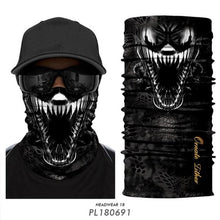 Load image into Gallery viewer, Breathable Mask Bandana Neck Gaiter Cycling Face Mask Hiking Scarves Headband Summer Balaclava Neck Gaiter Tubular Buff Bandana Scarf Headgear Bicycle Half Mask Face Cover Venom Headband Summer Men Beanie Hat Windproof Head Scarves Neck