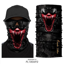 Load image into Gallery viewer, Breathable Mask Bandana Neck Gaiter Cycling Face Mask Hiking Scarves Headband Summer Balaclava Neck Gaiter Tubular Buff Bandana Scarf Headgear Bicycle Half Mask Face Cover Venom Headband Summer Men Beanie Hat Windproof Head Scarves Neck