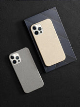 Load image into Gallery viewer, Bright Orange Mobile Phone Case With Coated Leather Case Protective Slim Phone Case Cowhide Genuine Leather Phone Case for iPhone 14 13 Pro Max Luxury Back Cover