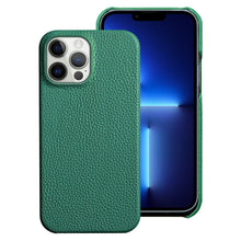 Load image into Gallery viewer, Bright Orange Mobile Phone Case With Coated Leather Case Protective Slim Phone Case Cowhide Genuine Leather Phone Case for iPhone 14 13 Pro Max Luxury Back Cover