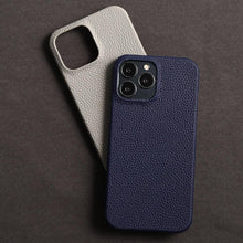 Load image into Gallery viewer, Bright Orange Mobile Phone Case With Coated Leather Case Protective Slim Phone Case Cowhide Genuine Leather Phone Case for iPhone 14 13 Pro Max Luxury Back Cover