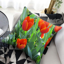 Load image into Gallery viewer, Bright Red Flower Cushion Cover Home Fashion Decoration Red Orange Pink Poppy Flowers Decorative Throw Pillow Cover Case Cushion Home Living Room Pillow Case Super Soft Short Plush Cushion Cover 45x45CM