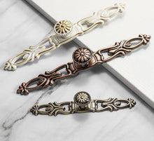Load image into Gallery viewer, Bronze Door Handles Cabinet Handle Antique Cabinet Pulls Wardrobe Drawer Knobs Zinc Alloy Cupboard Furniture Hardware Center Shabby Chic Drawer Pulls Handles Antique Bronze Kitchen Cabinet Drop Bail Pulls Handles