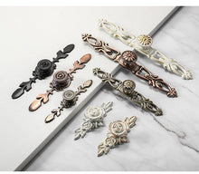 Load image into Gallery viewer, Bronze Door Handles Cabinet Handle Antique Cabinet Pulls Wardrobe Drawer Knobs Zinc Alloy Cupboard Furniture Hardware Center Shabby Chic Drawer Pulls Handles Antique Bronze Kitchen Cabinet Drop Bail Pulls Handles