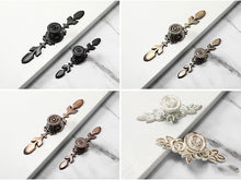 Load image into Gallery viewer, Bronze Door Handles Cabinet Handle Antique Cabinet Pulls Wardrobe Drawer Knobs Zinc Alloy Cupboard Furniture Hardware Center Shabby Chic Drawer Pulls Handles Antique Bronze Kitchen Cabinet Drop Bail Pulls Handles