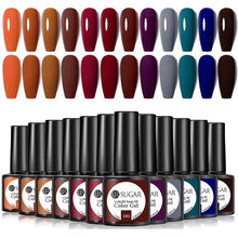 Load image into Gallery viewer, Brown Blue Gel Nail Polish UV LED Autumn Winter Series Matte And Glossy Colors Elegant Stylish Design For Womens
