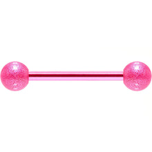 Load image into Gallery viewer, Pink Color PVD Sandblasted Barbell Tongue Ring