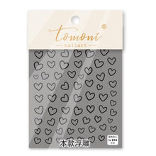 Load image into Gallery viewer, Bubble Cute Black Red Hearts Nail Stickers Nail Art Decorations Nail Decals Design Self-Adhesive 3D Wave Design Decoration for Women Girls Adhesive Striping Tape Nail Art Stickers