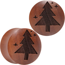 Load image into Gallery viewer, Organic Sawo Wood Christmas Tree Saddle Plug Set Sizes 8mm to 25mm