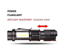 Load image into Gallery viewer, Built in battery XP-G Q5 Zoom Focus Mini led Flashlight Torch Lamp Lantern 2000 Lumen Adjustable Penlight Waterproof T6 light Focus IP65 Water-Resistant Portable for Indoor and Outdoor Camping Hiking