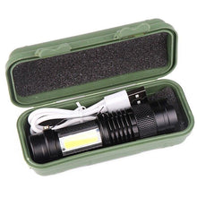 Load image into Gallery viewer, Built in battery XP-G Q5 Zoom Focus Mini led Flashlight Torch Lamp Lantern 2000 Lumen Adjustable Penlight Waterproof T6 light Focus IP65 Water-Resistant Portable for Indoor and Outdoor Camping Hiking