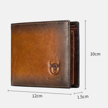 Load image into Gallery viewer, BULLCAPTAIN Men Genuine Leather Vintager RFID Blocking Anti-theft Wallet