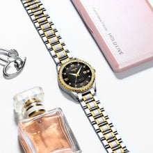 Load image into Gallery viewer, Business Black Couple Watches Top Luxury Mens Watches Auto Date Quartz Wristwatch Gold Watch Men Diamond Stainless Steel Waterproof Luminous Business Casual Luxury Watch For Men